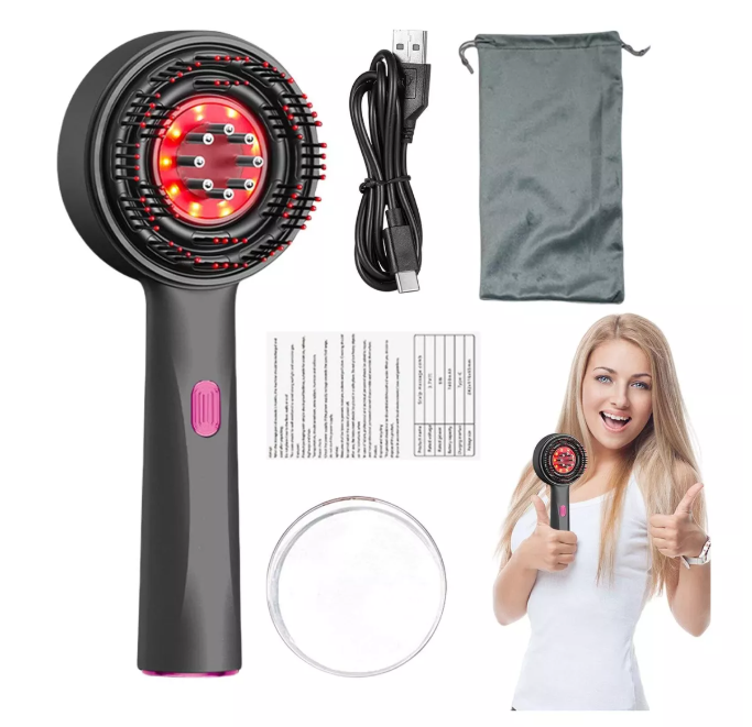 Cepillo Masajeador Capilar con Luz LED Roja + 🎁Aceite de Crecimiento CAPILAR | Tecnotodo