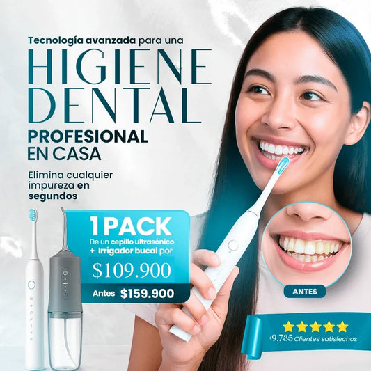 Combo Irrigador Bucal + Cepillo Ultrasónico + 🎁