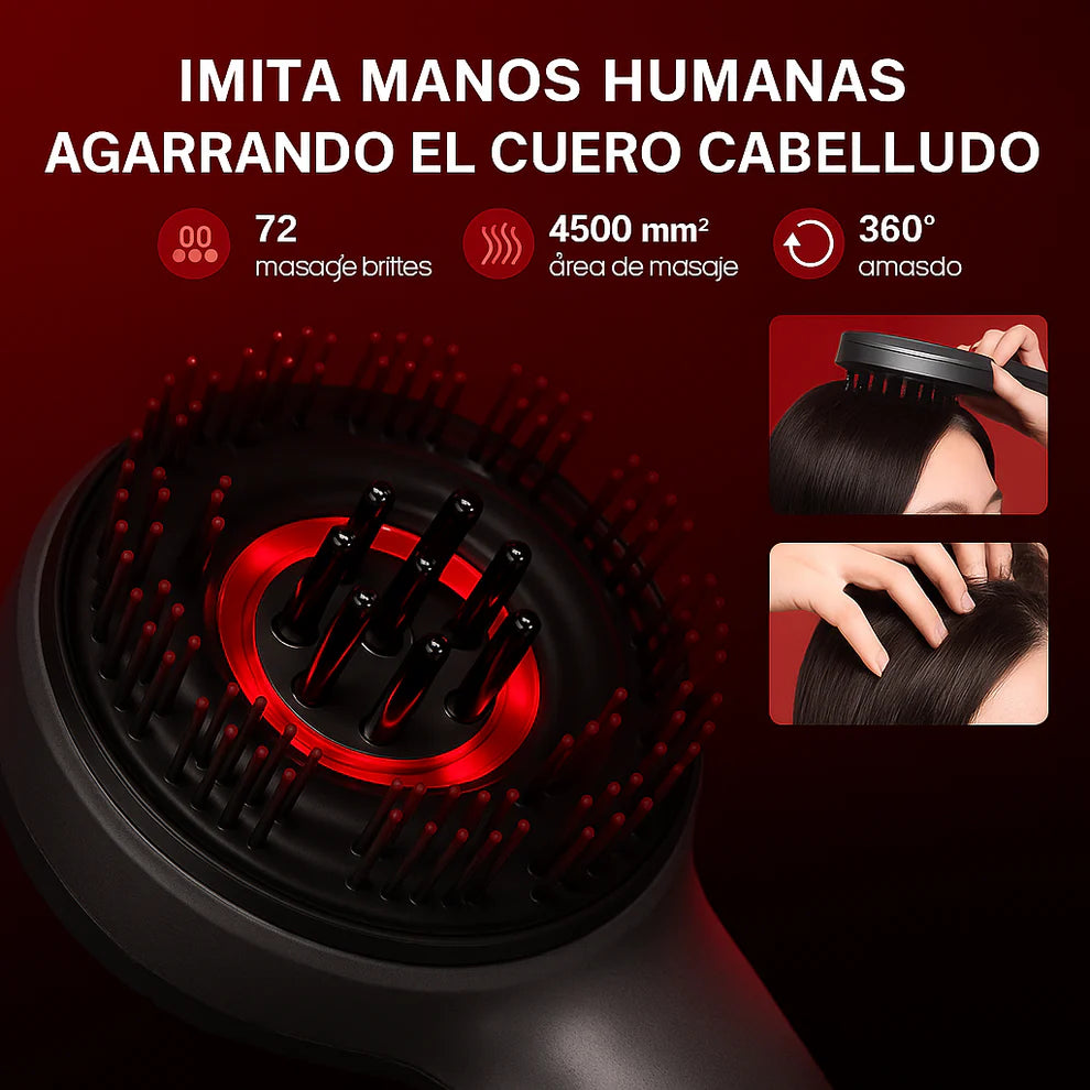 Cepillo Masajeador Capilar con Luz LED Roja + 🎁Aceite de Crecimiento CAPILAR | Tecnotodo