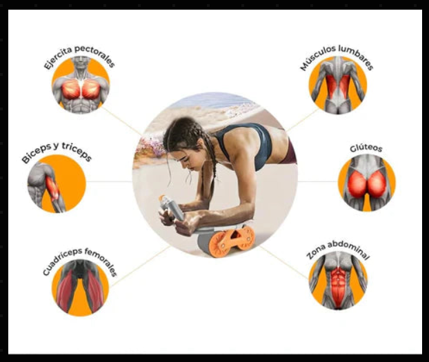 RODILLO ABDOMINAL PREMIUM REDUCCIÓN DE ABDOMEN