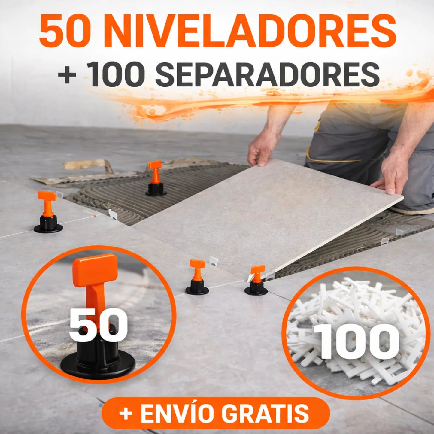 TRUPER PRO – Kit Nivelador de Cerámica + Separadores Reutilizables