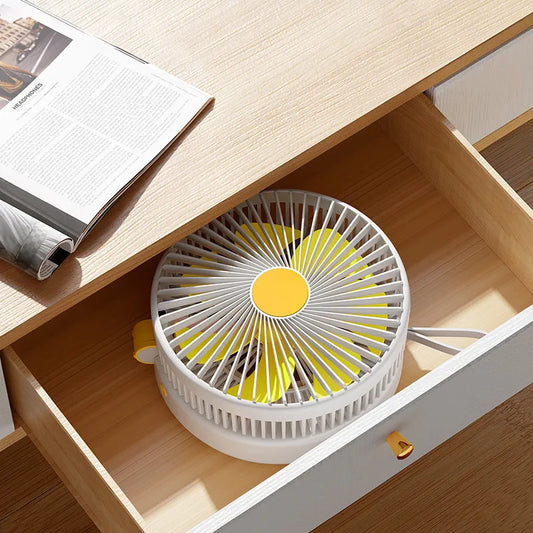 Ventilador Portátil Plegable con Batería Recargable y Luz LED