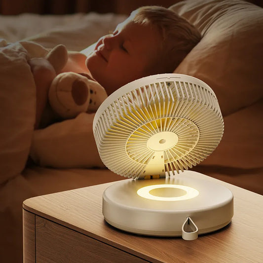 Ventilador Portátil Plegable con Batería Recargable y Luz LED