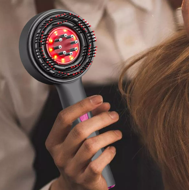 Cepillo Masajeador Capilar con Luz LED Roja + 🎁Aceite de Crecimiento CAPILAR | Tecnotodo